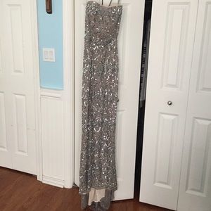 strapless prom gown